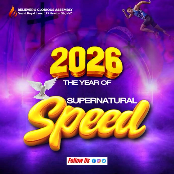 Purple Maximalist Church New Year 2026 Prophetic Decree Instagram Post ...