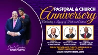 Purple Maximalist Church / Pastoral Anniversa Business Card template