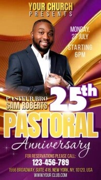 Purple Maximalist Church Pastoral Digital Display (9:16) template
