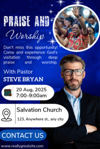 Purple Maximalist Church Poster template