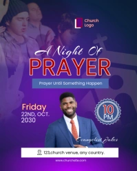 Purple Maximalist Church Prayer Flyer Instagram Portrait template