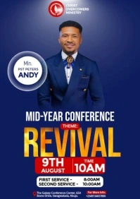 Purple Maximalist Church Revival Fire Conference A5 template