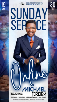 Purple Maximalist Church Sunday Service  Digital Display (9:16) template