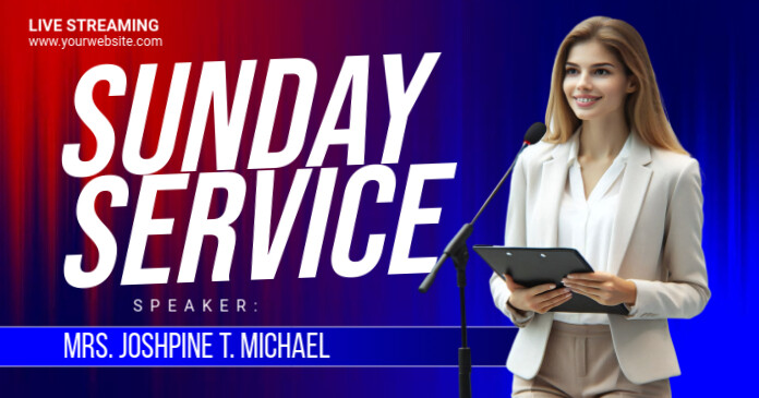 Purple Maximalist Church Sunday Service Facebook Shared Image template
