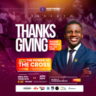 Purple Good Friday Church Event Pos Instagram Template