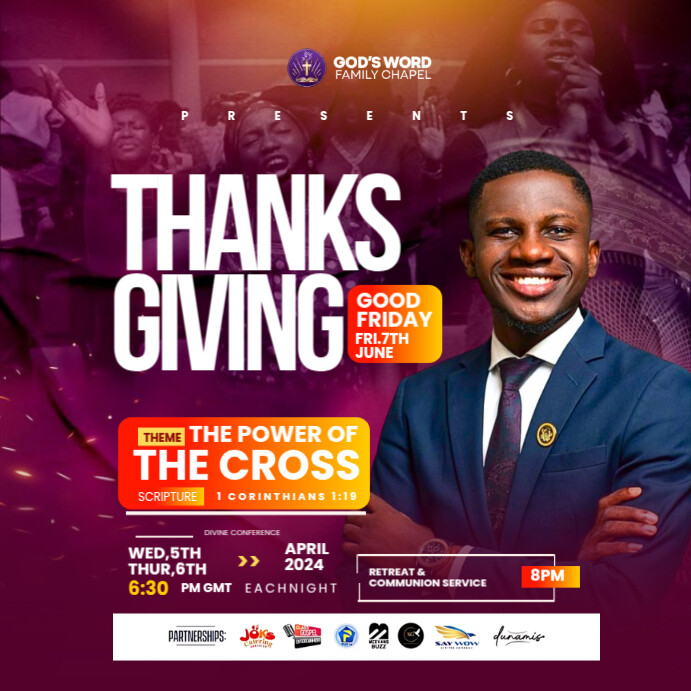 Copy of Purple Maximalist Church Thanksgiving Flyer Instagram Post ...