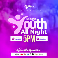 Purple Maximalist Church Watchnight Flyer  Instagram Post template