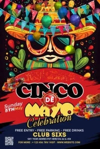 Purple Maximalist Cinco De Mayo Pinterest Graphic template