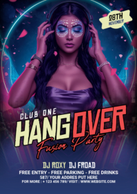 Purple Maximalist Club Party A2 template