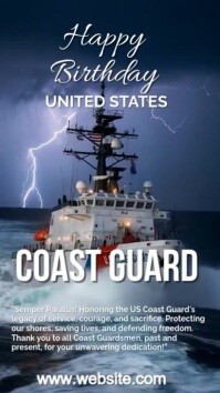 Purple Maximalist Coast Guard Birthday  Instagram Story template