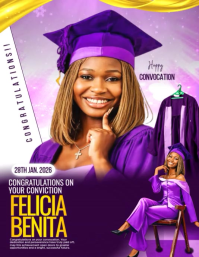 Purple Maximalist College Convocation Flyer (us Letter) template