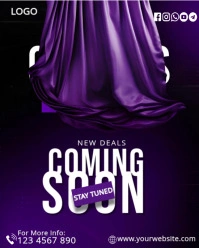 Purple Maximalist Coming Soon New Deal Big revealInstagram Portrait template