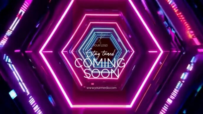 Purple Maximalist Coming Video Digital Display (16:9) template