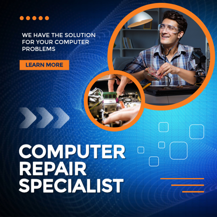 Plantilla de Purple Maximalist Computer Repair Instagram Post ...