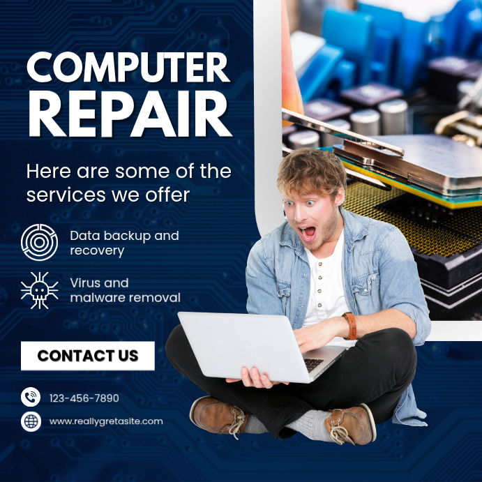 Plantilla de Purple Maximalist Computer Repair Instagram Post ...