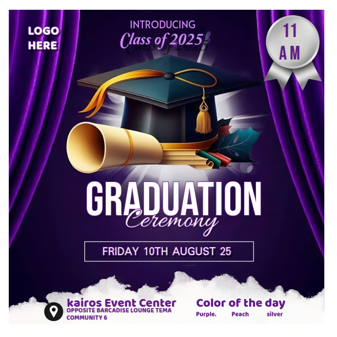 Purple Maximalist Congratulations Class Of 2025 Instagram Post template