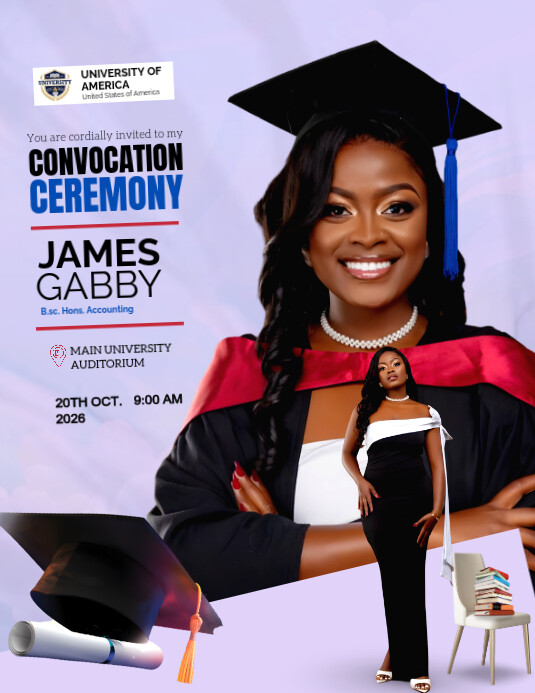 Purple Maximalist Convocation Ceremony Flyer (us Letter) Template ...