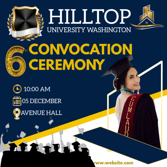 Purple Maximalist Convocation Ceremony/matriculation Invitation Card ...