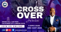 Purple Maximalist Cross Over Service Invitation Template Design Facebook Ad