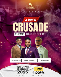 Violet Religious Crusade Poster/Wallboard Template
