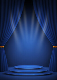 Purple Maximalist Curtain Stage Podium With Spotlights A6 template