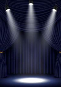 Purple Maximalist Curtain Stage Spotlight Background Design A5 template