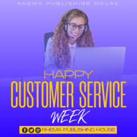 Purple Maximalist Customer Service Instagram Post template