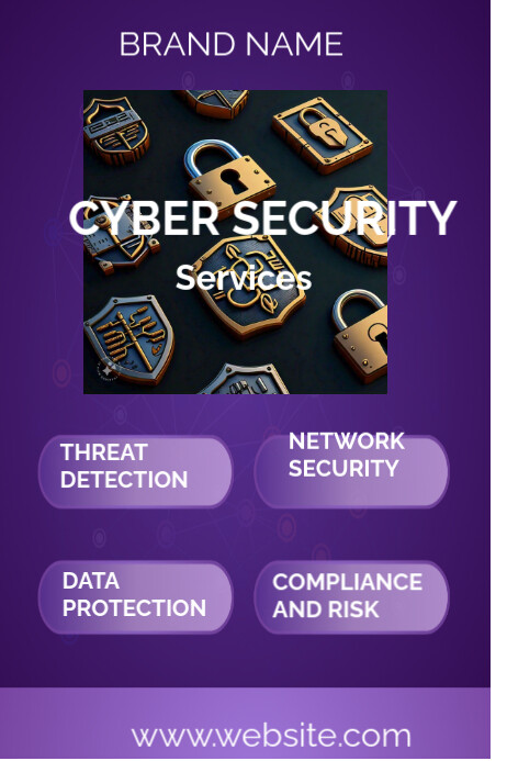 Email Security Posters Purple Maximalist Cyber Security Poster Template | PosterMyWall
