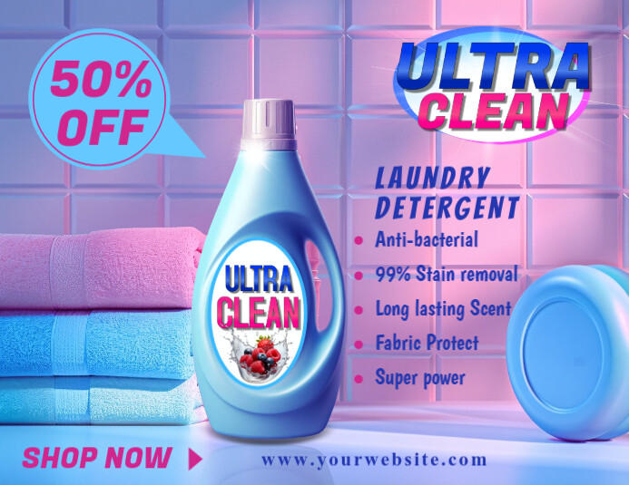 Purple Maximalist Detergent Flyer Flyer (us Letter) Template PosterMyWall