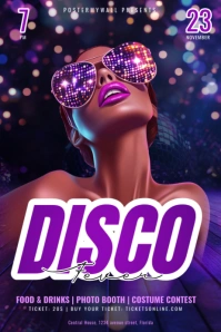Purple Maximalist Disco Fever Poster Plakkaat template