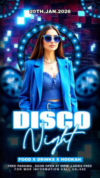 Purple Maximalist Disco Party Flyer Instagram Story Indaba yaku-Instagram template