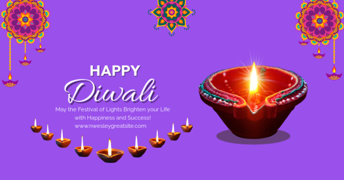 Purple Maximalist Diwali Facebook Shared Image template