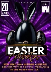Purple Maximalist Easter Celebration A3 template