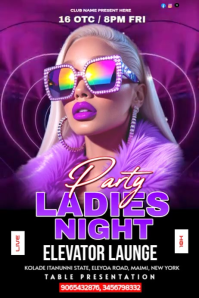 Purple Maximalist Editable Party Flyer  Poster template