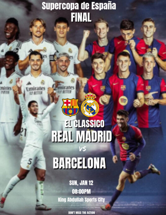 Copy of Purple Maximalist Elclassico Matchday Real Madrid Vs Barcelona ...