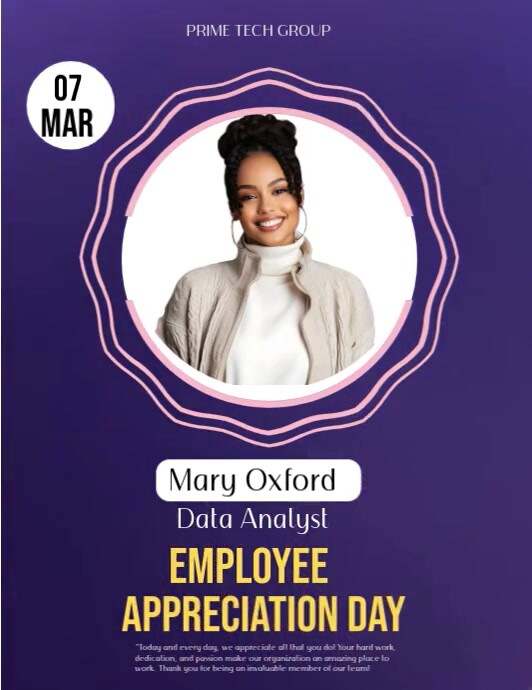 Purple Maximalist Employee Flyer (us Letter) Pamflet (VSA Brief) template