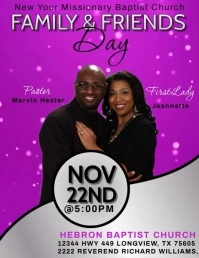 Purple Maximalist Family And Friends Day Flye Flyer (US Letter) template