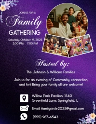 Purple Maximalist Family Gathering Flyer (us Letter) template
