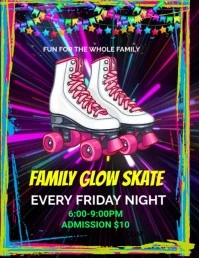 Purple Maximalist Family Skate Night  Flyer ( template