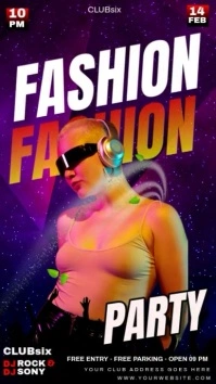 Purple Maximalist Fashion Night Club Party  Instagram Story Indaba yaku-Instagram template