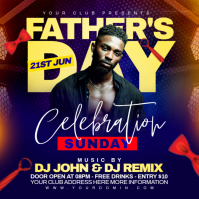 Purple Maximalist Father's Day Celebration Instagram Post Instagram-bericht template