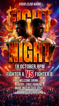 Purple Maximalist Fight Night Event Instagram Story template