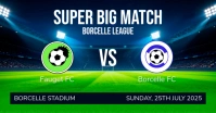 Purple Maximalist Football Big Match Facebook Shared Image template