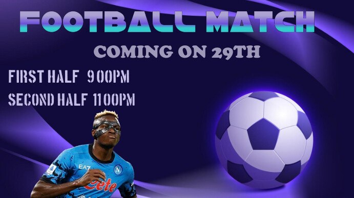 Purple Maximalist Football Template Digital D 数字显示屏 (16:9)