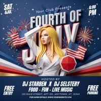 Purple Maximalist Fourth of July Celebration Instagram Post template