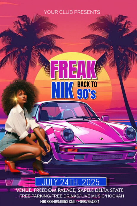 Purple Maximalist Freaknik  Poster template