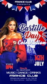Purple Maximalist French National Day Party Instagram Story template