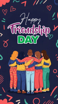 Purple Maximalist Friendship Day Instagram Story template