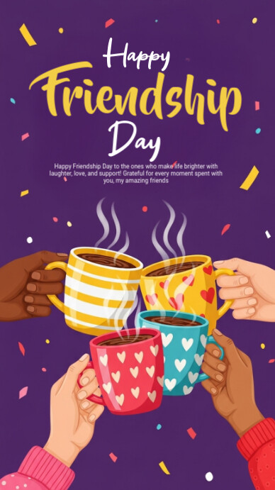 Purple Maximalist Friendship Day Instagram Story template