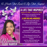 Purple Maximalist Funeral Flyer Services Instagram Post Instagram-Beitrag template